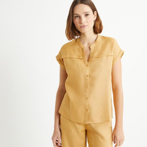 Linen Crew Neck Shirt with Short Sleeves - Anne weyburn - Modalova