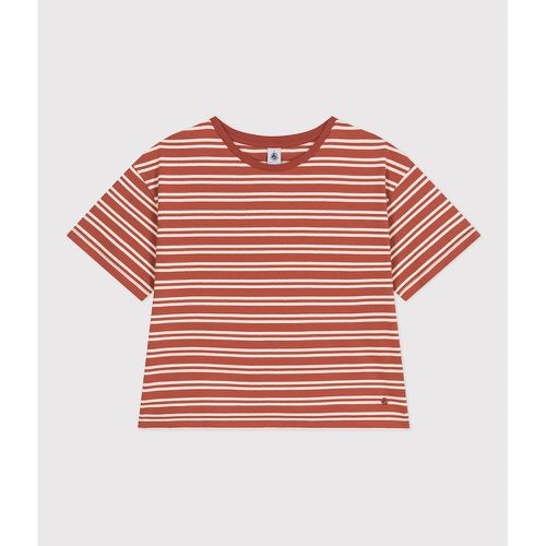 Striped Cotton Boxy T-Shirt - PETIT BATEAU - Modalova