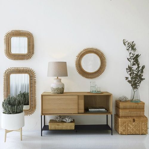 Tarsile 60cm Diameter Round Rattan Mirror - AM.PM - Modalova