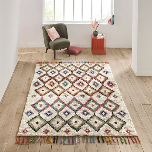 Ourika Berber Style Geometric Tassel 100% Wool Rug - LA REDOUTE INTERIEURS - Modalova