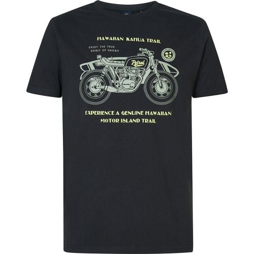 Printed Cotton T-Shirt with Crew Neck - PETROL INDUSTRIES - Modalova