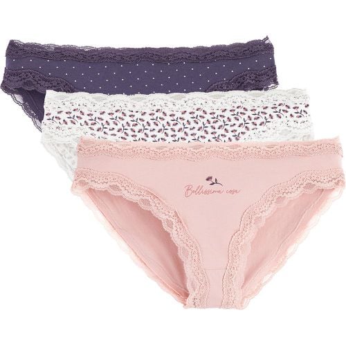 Pack of 3 Knickers in Graphic Print Cotton - LA REDOUTE COLLECTIONS - Modalova