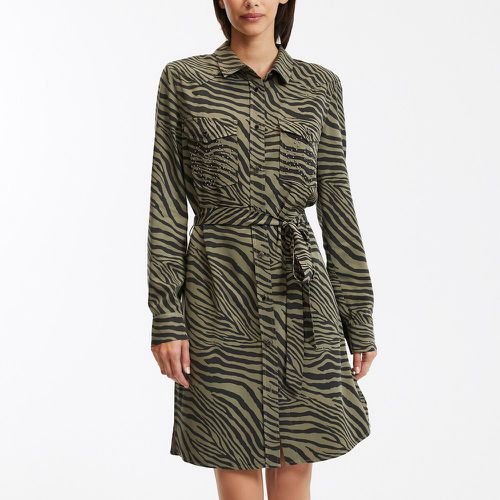 Buttoned Mini Shirt Dress in Animal Print - FREEMAN T. PORTER - Modalova