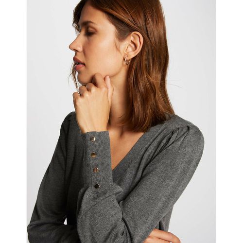 Fine Knit Jumper with V-Neck - Morgan - Modalova