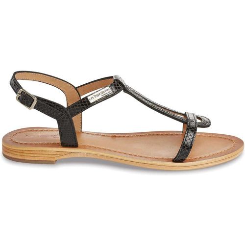 Hamat Leather Flat Sandals with Faux Snakeskin Strap - LES TROPEZIENNES PAR M BELARBI - Modalova