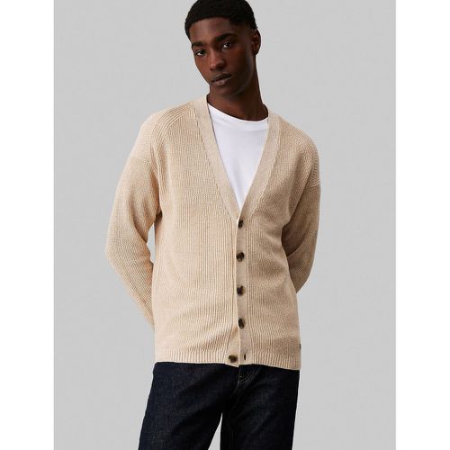 Linen/Cotton Buttoned Cardigan - Calvin Klein - Modalova