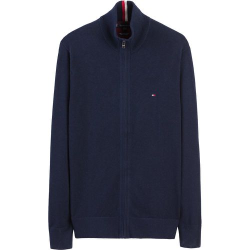 Cotton/Cashmere Zipped Cardigan with High Neck - Tommy Hilfiger - Modalova