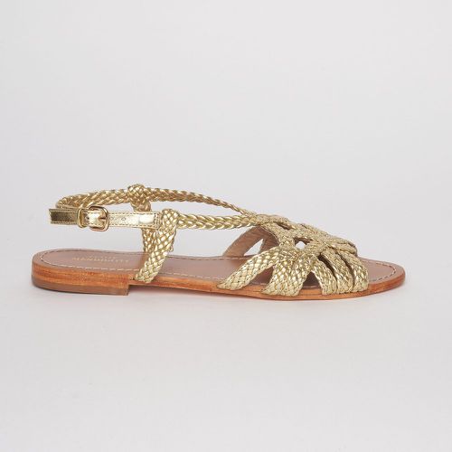 Coco Foil Flat Sandals in Woven Leather - PETITE MENDIGOTE - Modalova