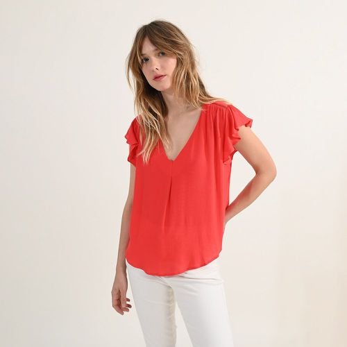 Ruffled Sleeve Blouse with V-Neck - MOLLY BRACKEN - Modalova