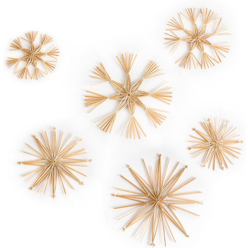 Set of 6 Balino Straw Festive Stars - AM.PM - Modalova