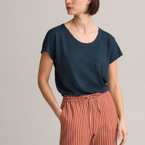 Linen Crew Neck T-Shirt with Short Sleeves - Anne weyburn - Modalova