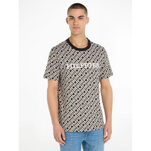 Monotype Print Cotton T-Shirt with Crew Neck - Tommy Hilfiger - Modalova