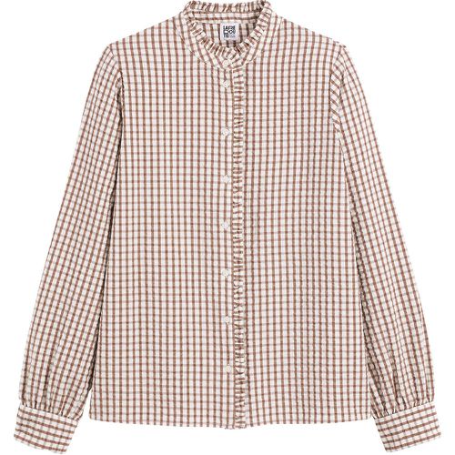 Gingham Print Blouse with Victorian Collar - LA REDOUTE COLLECTIONS - Modalova