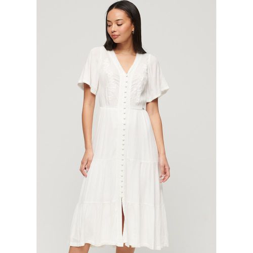 Embroidered Ruffled Midi Dress - Superdry - Modalova