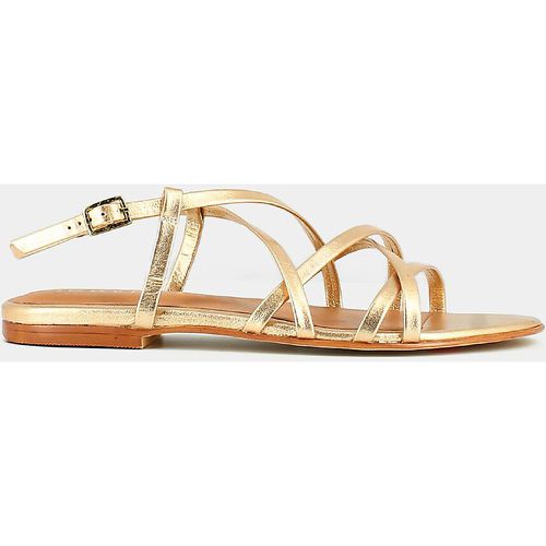 Word Leather Flat Sandals - JONAK - Modalova