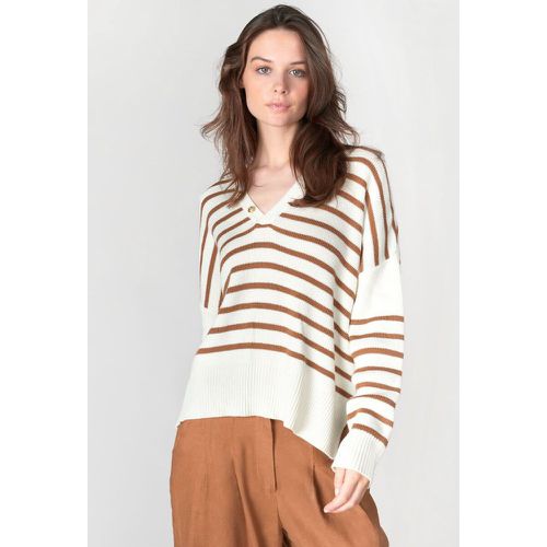 Striped V-Neck Jumper - LE TEMPS DES CERISES - Modalova