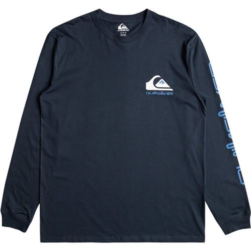 Cotton Logo Print T-Shirt with Crew Neck and Long Sleeves - Quiksilver - Modalova