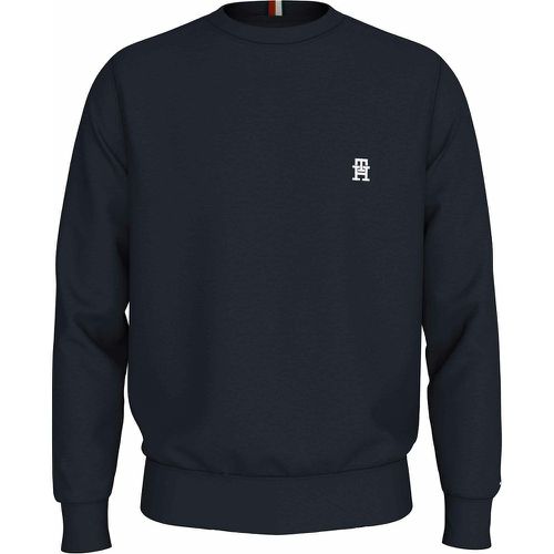 Monogram Cotton Mix Sweatshirt with Crew Neck - Tommy Hilfiger - Modalova