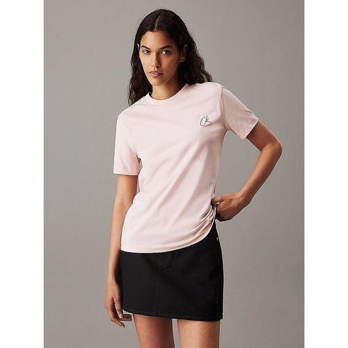 Cotton CK Logo T-Shirt with Crew Neck and Short Sleeves - Calvin Klein Jeans - Modalova