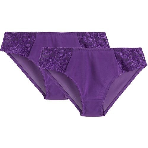 Pack of 2 Lyssa Knickers in Plain/Embroidered Tulle - LA REDOUTE COLLECTIONS - Modalova