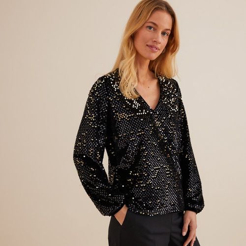 Sequin V-Neck Top with Long Sleeves - Anne weyburn - Modalova