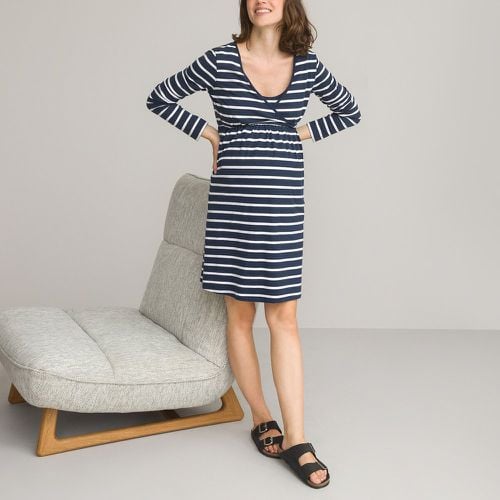 Striped Maternity Nightshirt in Organic Cotton - LA REDOUTE COLLECTIONS - Modalova