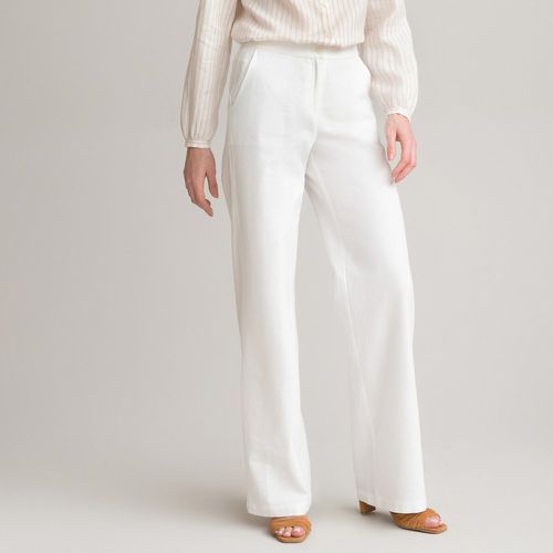 Linen Blend Trousers with Wide Leg, Length 33.5" - Anne weyburn - Modalova