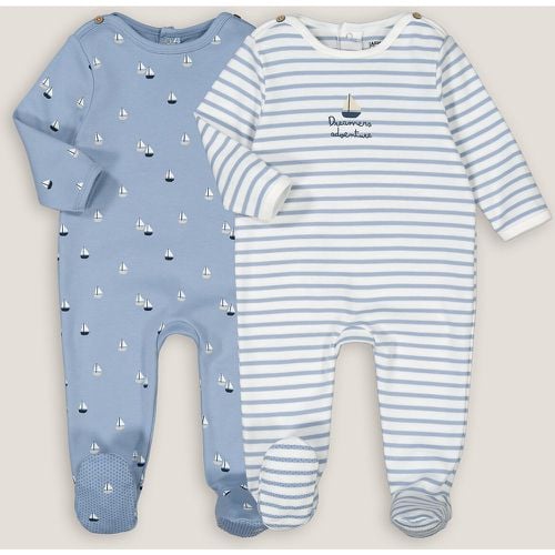 Pack of 2 Sleepsuits in Boat Print Cotton - LA REDOUTE COLLECTIONS - Modalova