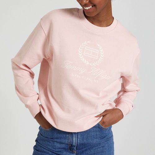 Cotton Crew Neck Sweatshirt with Print on Front - Tommy Hilfiger - Modalova