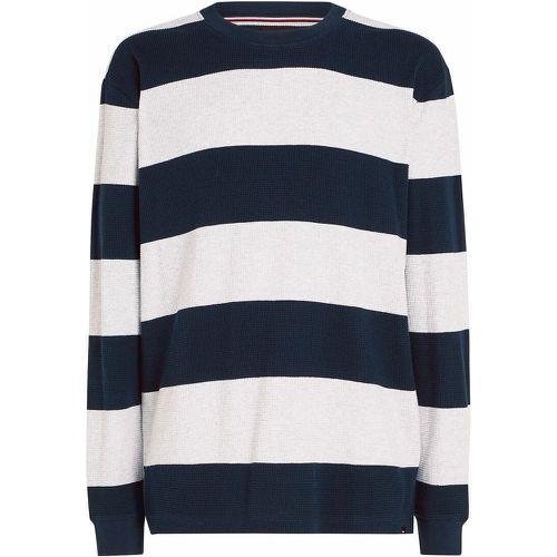 Cotton Waffle Weave T-Shirt in Breton Striped Print with Long Sleeves - Tommy Jeans - Modalova