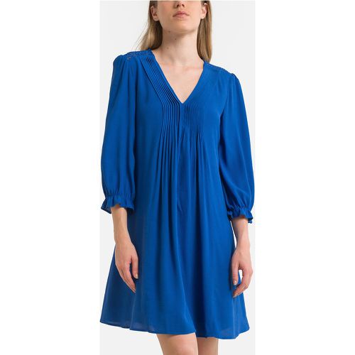 Pleated Mini Dress with V-Neck and 3/4 Length Sleeves - FREEMAN T. PORTER - Modalova