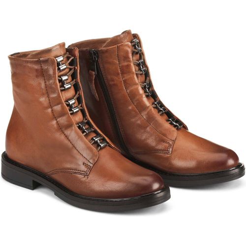 Leather Ankle Boots with Concealed Laces - MJUS - Modalova