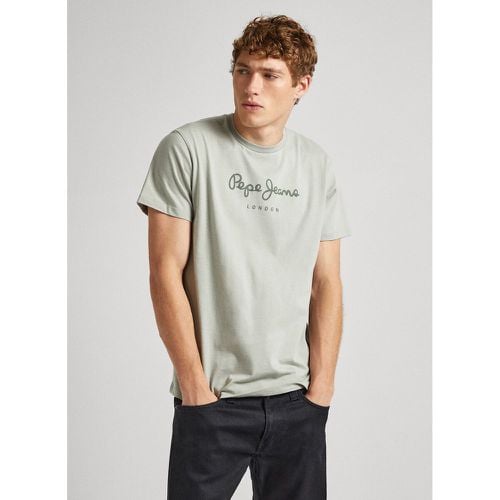 Logo Print Cotton T-Shirt with Short Sleeves, Regular Fit - Pepe Jeans - Modalova