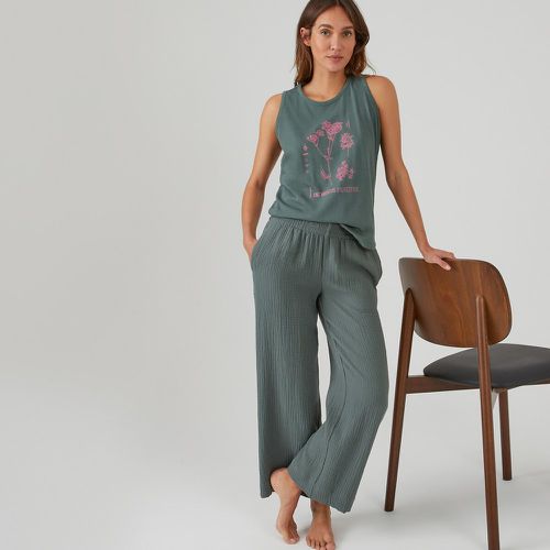 Cotton Sleeveless Pyjamas with Cotton Muslin Bottoms - LA REDOUTE COLLECTIONS - Modalova