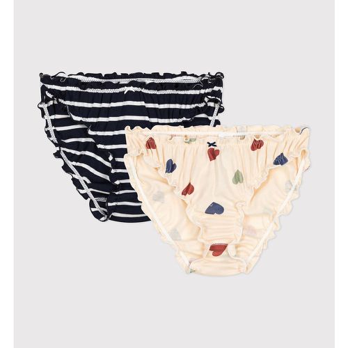 Pack of 2 Knickers in Cotton with Ruffles - PETIT BATEAU - Modalova