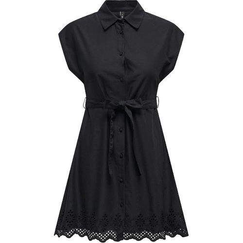 Cotton Mini Shirt Dress with Tie-Waist - Only - Modalova