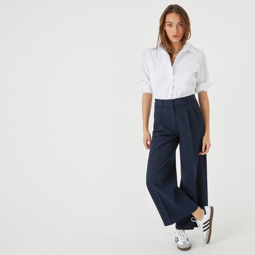 Wide Leg Cropped Trousers with Pleat Front, Length 25" - LA REDOUTE COLLECTIONS - Modalova