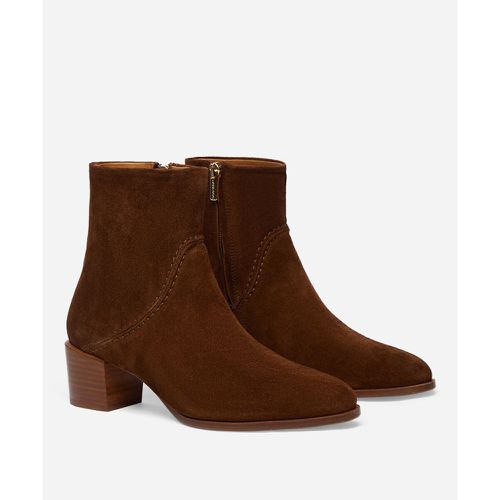 Suede Ankle Boots with Block Heel - VANESSA BRUNO - Modalova