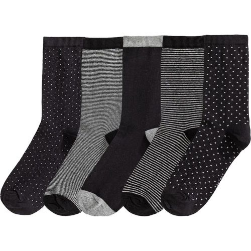 Pack of 5 Pairs of Crew Socks in Cotton Mix - LA REDOUTE COLLECTIONS - Modalova