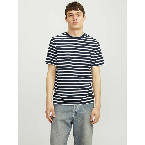 Breton Striped Cotton T-Shirt with Crew Neck - jack & jones - Modalova