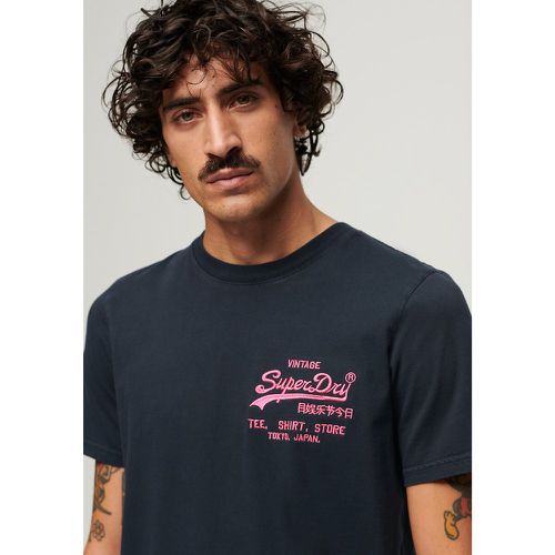 Logo Print Cotton T-Shirt with Crew Neck - Superdry - Modalova