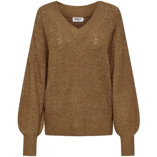 Sparkly Knit Jumper with V-Neck - Only - Modalova