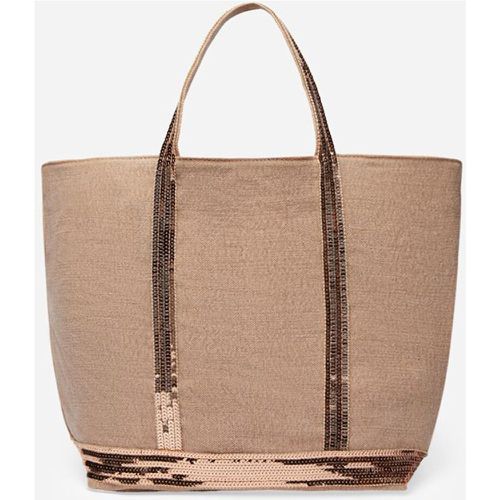 Linen Medium Tote Bag with Sequin Trim - VANESSA BRUNO - Modalova