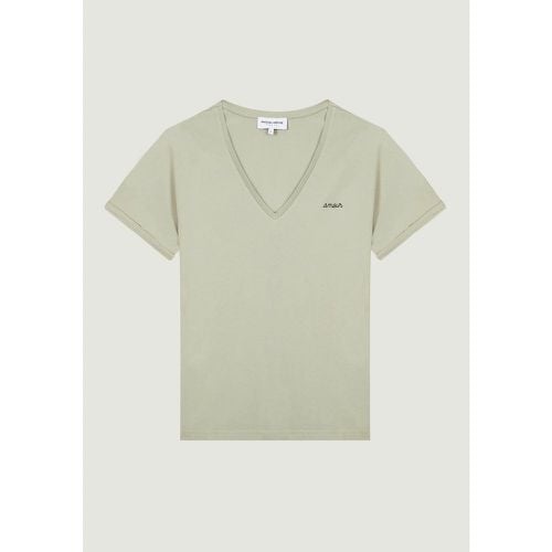 Château Cotton T-Shirt with V-Neck and Short Sleeves - MAISON LABICHE - Modalova