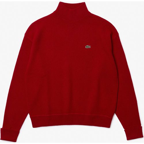 Embroidered Logo Jumper in Plain Wool with High Neck - Lacoste - Modalova