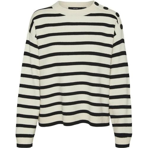 Breton Striped Jumper with Shoulder Button Detail - Vero Moda - Modalova