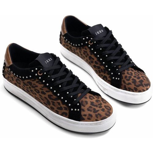 Suede Low Top Trainers in Leopard Print - IKKS - Modalova