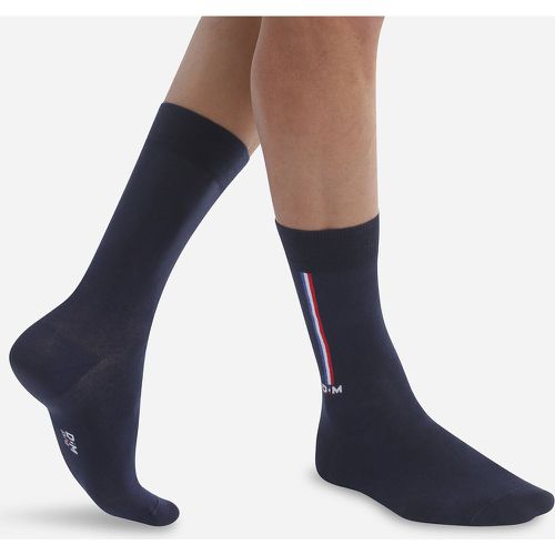 Pair of Crew Socks in Combed Cotton Mix with Flag Logo - Dim - Modalova