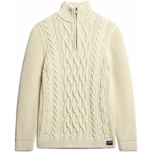 Jacob Half Zip Jumper in Cable Knit - Superdry - Modalova