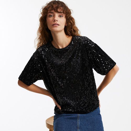 Sequin Crew Neck T-Shirt with Short Sleeves - LA REDOUTE COLLECTIONS - Modalova